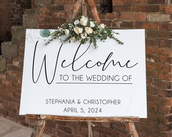 Welcome to Our Wedding Sign | Couples Names and Date | Bride and Groom Modern Decor | Custom Clear Acrylic Wedding - SCC-9