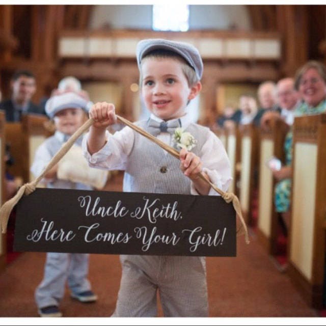 Uncle Here Comes Your Girl Ring Bearer Sign - WS-159