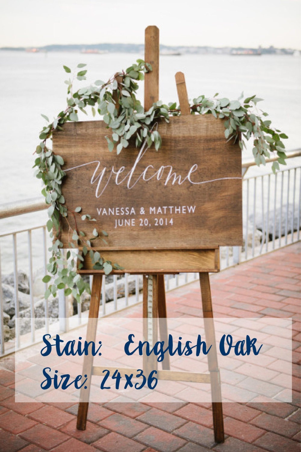 Letrero bienvenida de boda de madera con nombres y fecha - Etsy España