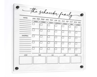 Command Center Wall Calendar 2024 | Weekly Family Calendar | Weekly Acrylic Calendar| Dry Erase Week Planner | Daily Acrylic Calendar