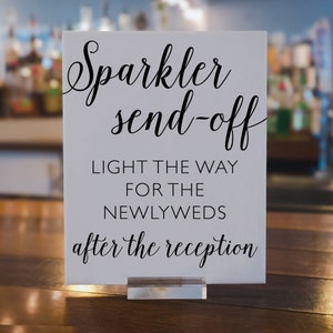 Sparkler Send Off Acrylic Wedding Sign Lucite Sparkler Send Off Acrylic Sign for Wedding Decor Wedding Sparklers Sign Acrylic Sign White Sign - Black Writing