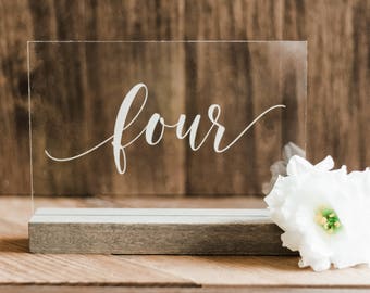 Acrylic Table Numbers Wedding Table Number Table Numbers Lucite Table Numbers Acrylic Wedding Signs Acrylic Lucite - AS-2