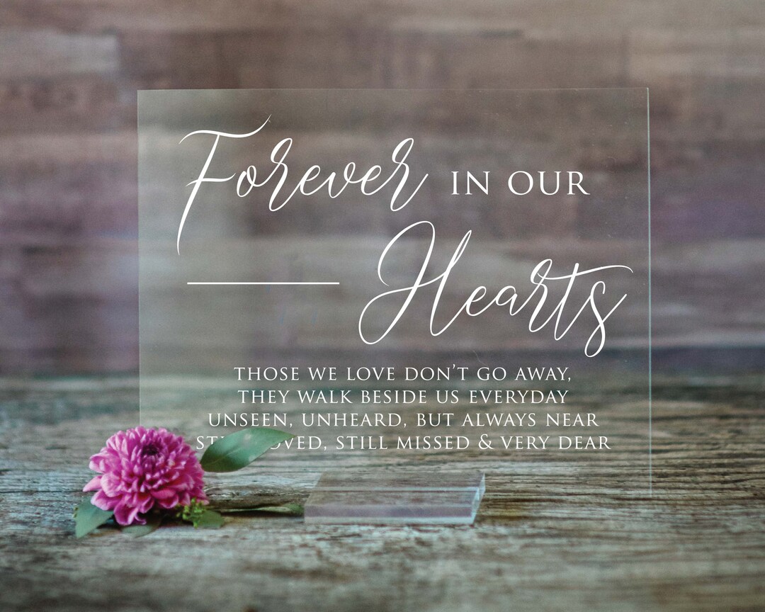 Memory Table Sign for Wedding in Loving Memory Table Sign on Acrylic Lucite Memory Sign SCC14