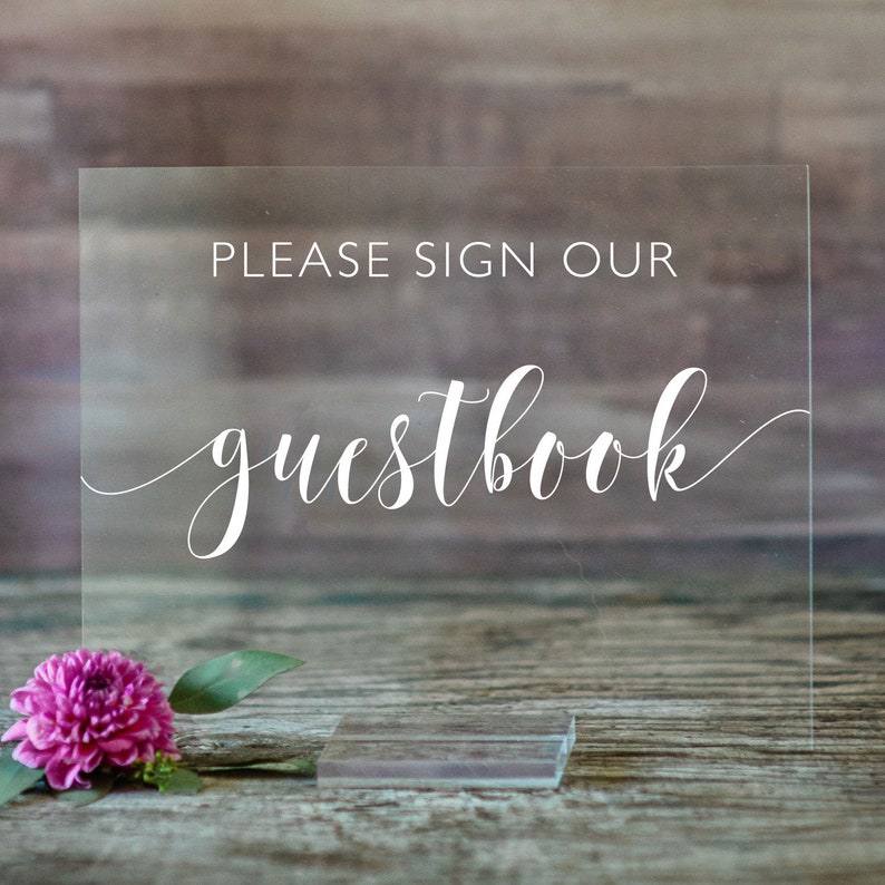 Please Sign Our Guestbook Acrylic Sign Guest Book Sign - Etsy