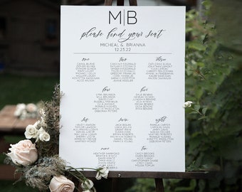 Acrylic Seating Chart | White Acrylic Wedding Seating Sign | Wedding Seating Plan | Seating Charts | Acrylic Signs | Wedding Sign SCC-368