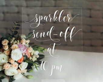 Wedding Sparkler Send Off Sign, Acrylic Wedding Sign, Acrylic Wedding Calligraphy Sign, Sparkler Send Off Acrylic Sign, Wedding Sparklers