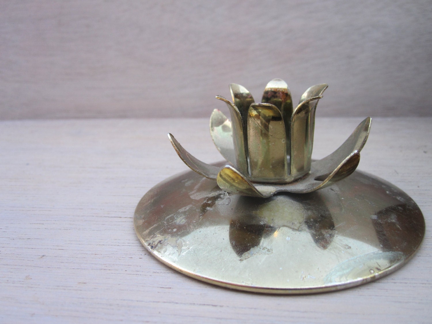 Brass Lotus Candle Holders/ Set of 2 Etsy
