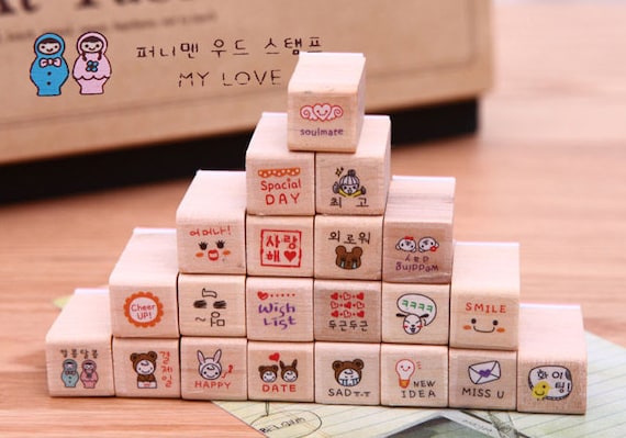 filofax Bullet Journal Stamps Wooden Rubber Stamp Set With Box Planner Stamp Set \u2013 WF00522