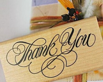 Thank You Stamp Stamp Wood Rubber Stamp Gift Card Decor Stamp Message Stamp Art font Thanksgiving Deco – WR14205