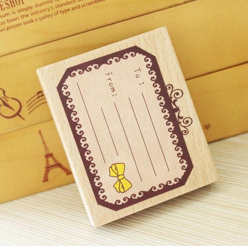 Large Message Stamp Filofax Bow \u2013 WF00778 Cardmaking Wood Rubber Stamp Planner Stamp