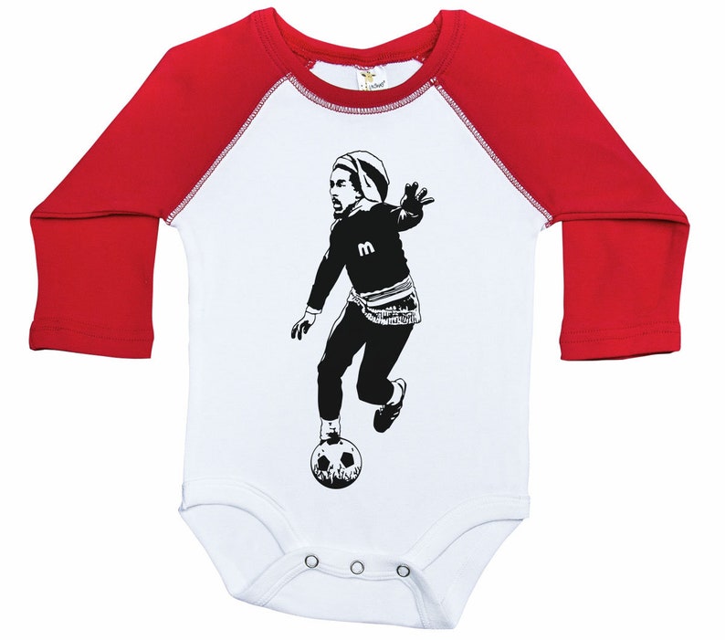 Marley Raglan Onesie Soccer Romper Soccer Bodysuit sporty Legend Onesie Bob Marley Inspired Raglan Onesie Baby Clothes Baby Bodysuit