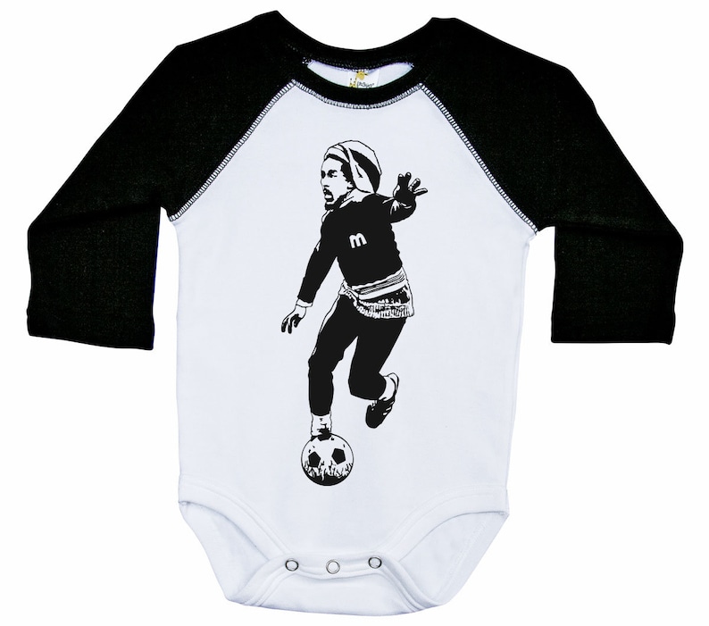 Marley Raglan Onesie Soccer Romper Soccer Bodysuit sporty Legend Onesie Bob Marley Inspired Raglan Onesie Baby Clothes Baby Bodysuit