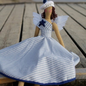 Tilda Angel Doll Princess Vintage Handicrafts Sailor's Girlfriend Navy image 4