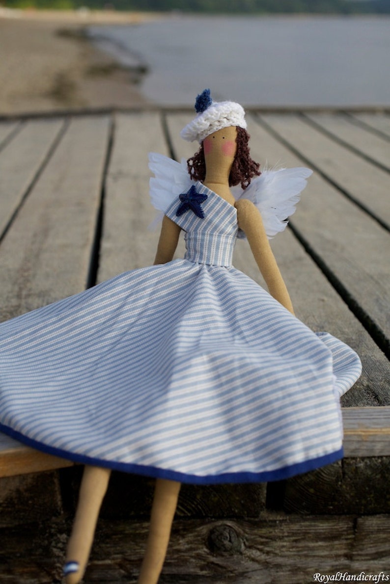 Tilda Angel Doll Princess Vintage Handicrafts Sailor's Girlfriend Navy image 4