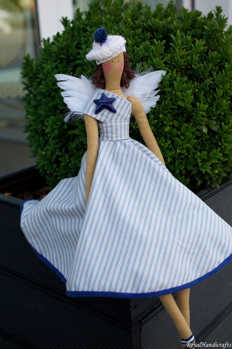 Tilda Angel Doll Princess Vintage Handicrafts Sailor's Girlfriend Navy image 5