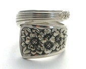 Spoon Ring Silver Belle 1940 aka Snowdrop, the birth flower for January birthdays Vintage Silverware Jewelry teaspoon