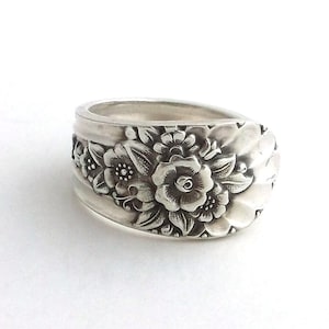 Spoon Ring Jubilee 1953 Bouquet Of Flowers Snowdrop Violet Daisy Sunflower Upcycled Silverware Repurposed Flatware Anniversary Birthday Gift