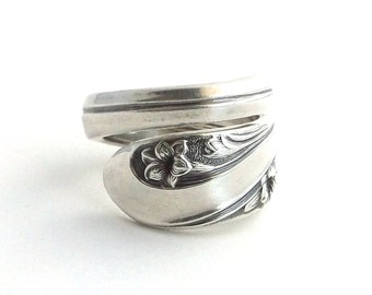 Spoon Ring Romance 1952 Lily May Birth Flower Birthday Gift Vintage Silverware Art Jewelry Utah State 20th Anniversary Holmes & Edwards