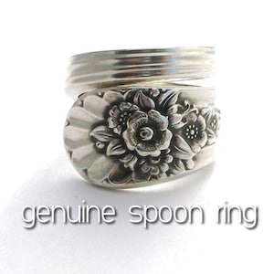 Spoon Ring Jubilee Floral Bouquet Rose Daisy Sunflower Snowdrop Violet Vintage Silverware Jewelry Upcycled Flatware