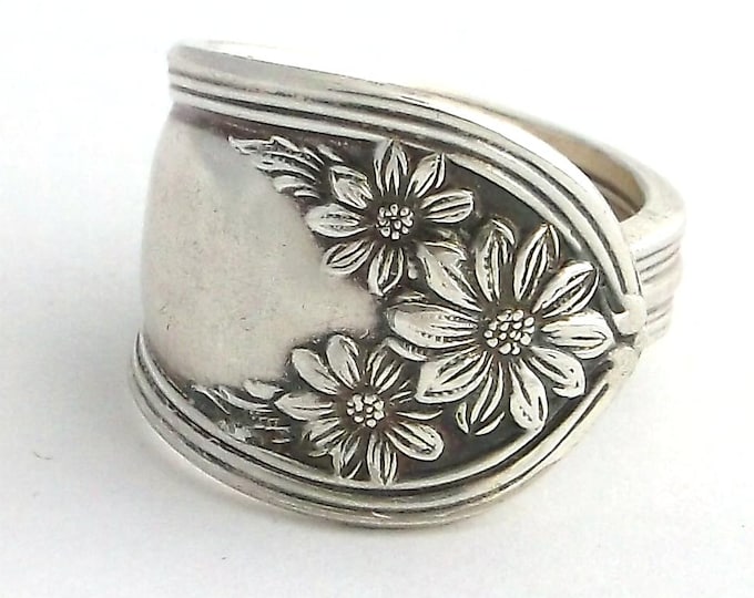 Spoon Ring Daisy 1910 Wm Rogers Silverware Jewelry Antique Victorian ...