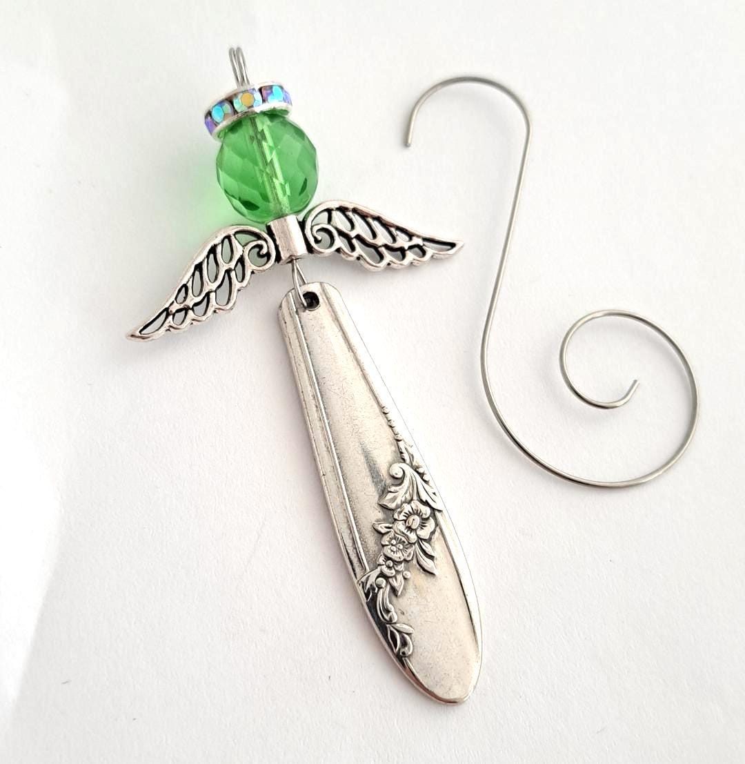 Spoon Angel Personalized Birthstone Spoon Angel Ornament Queen Bess Violet Flower ...
