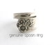 Spoon Ring April 1950 Size 7 8 9 10 11 12 13 Sunflower Kansas State Flower Genuine Silverware Jewelry Upcycled Flatware Repurposed Bypass 