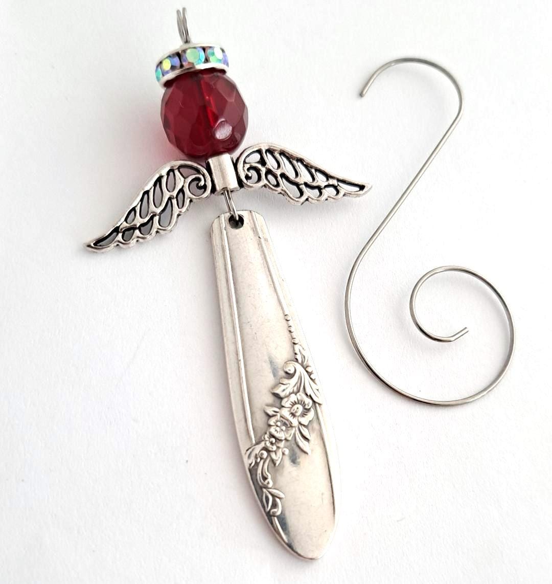 Spoon Angel Personalized Birthstone Spoon Angel Ornament Queen Bess Violet Flower ...