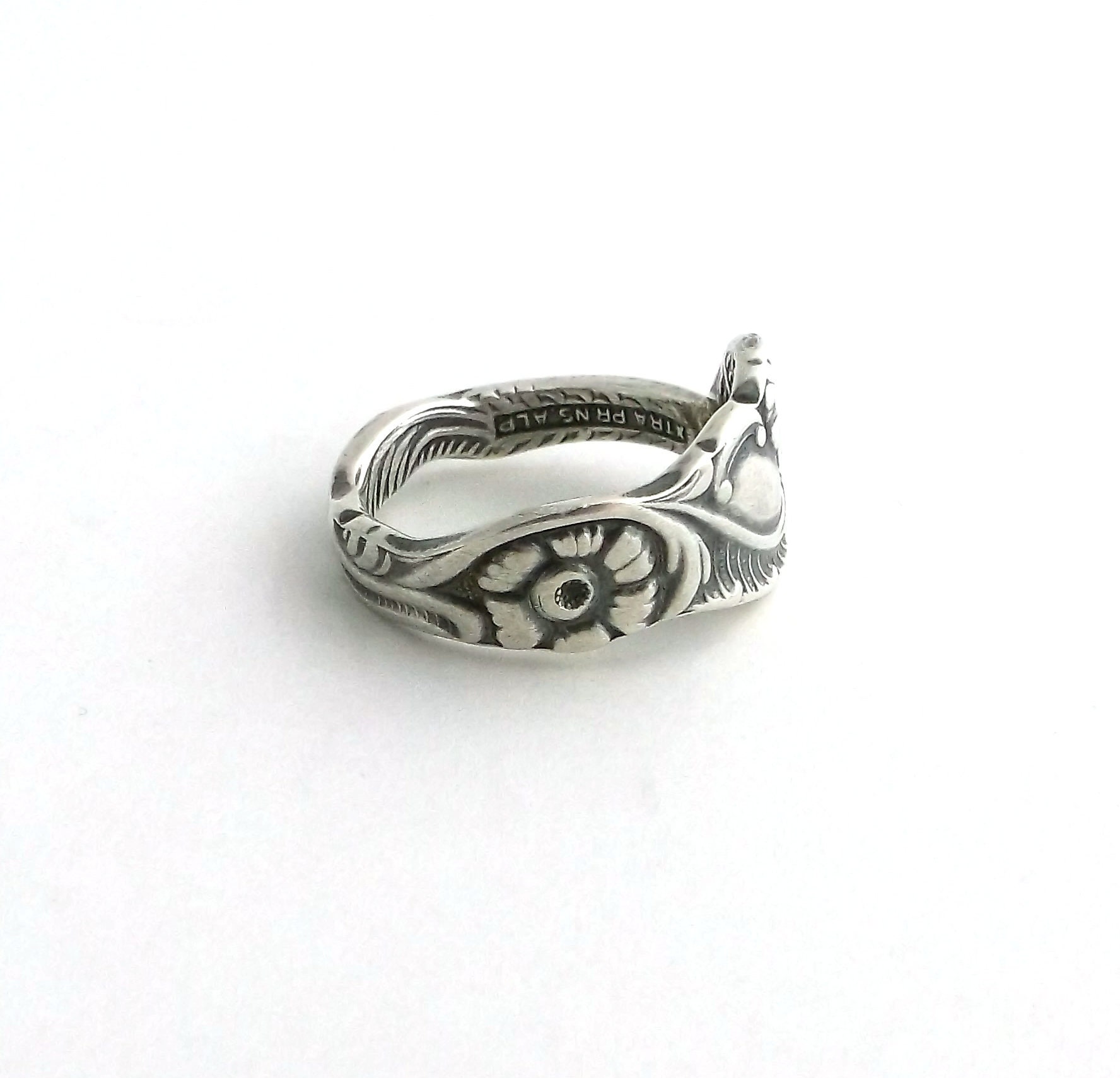 Spoon Ring Sweden Nils Johan Vintage Demitasse Silverware Jewelry 