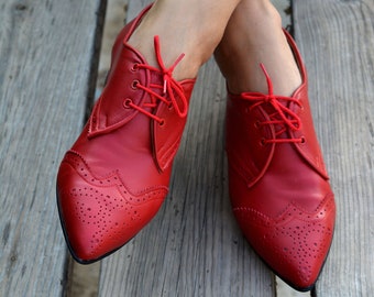 red flat shoes