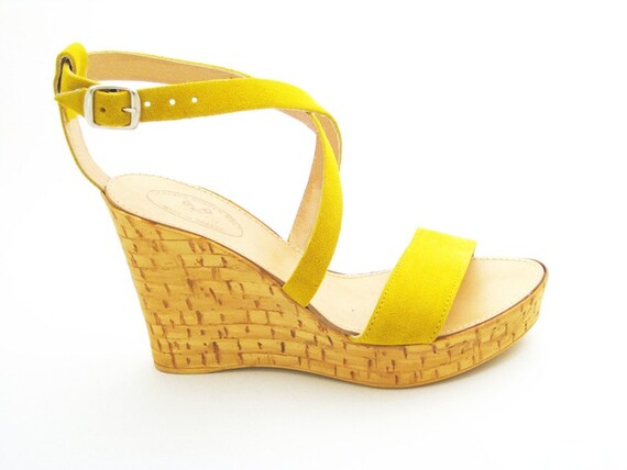 Items similar to Greek handmade summer wedges leather or suede on Etsy