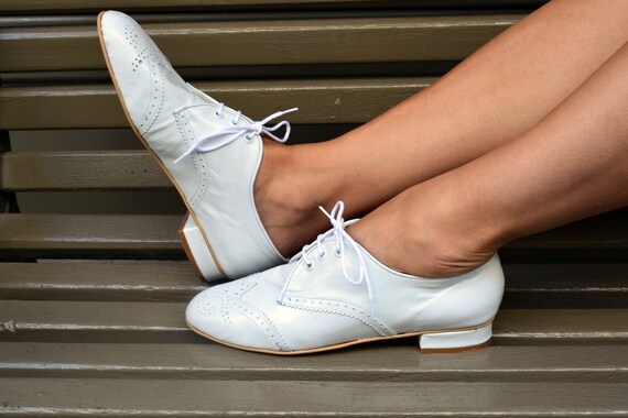 Oxford Leather shoes White leather 