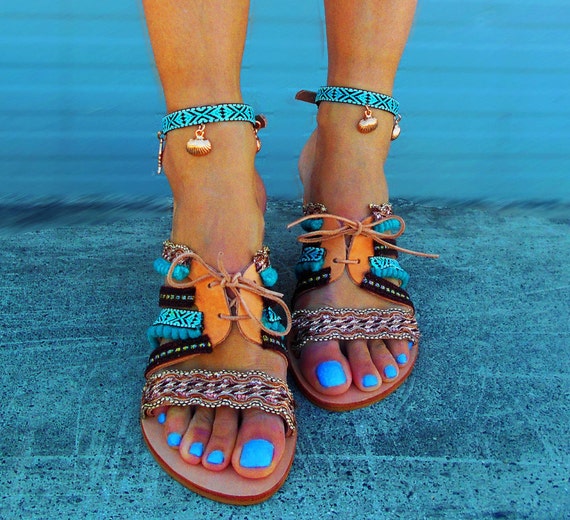 Boho sandals Handmade Sandals Embellished sandals Summer | Etsy