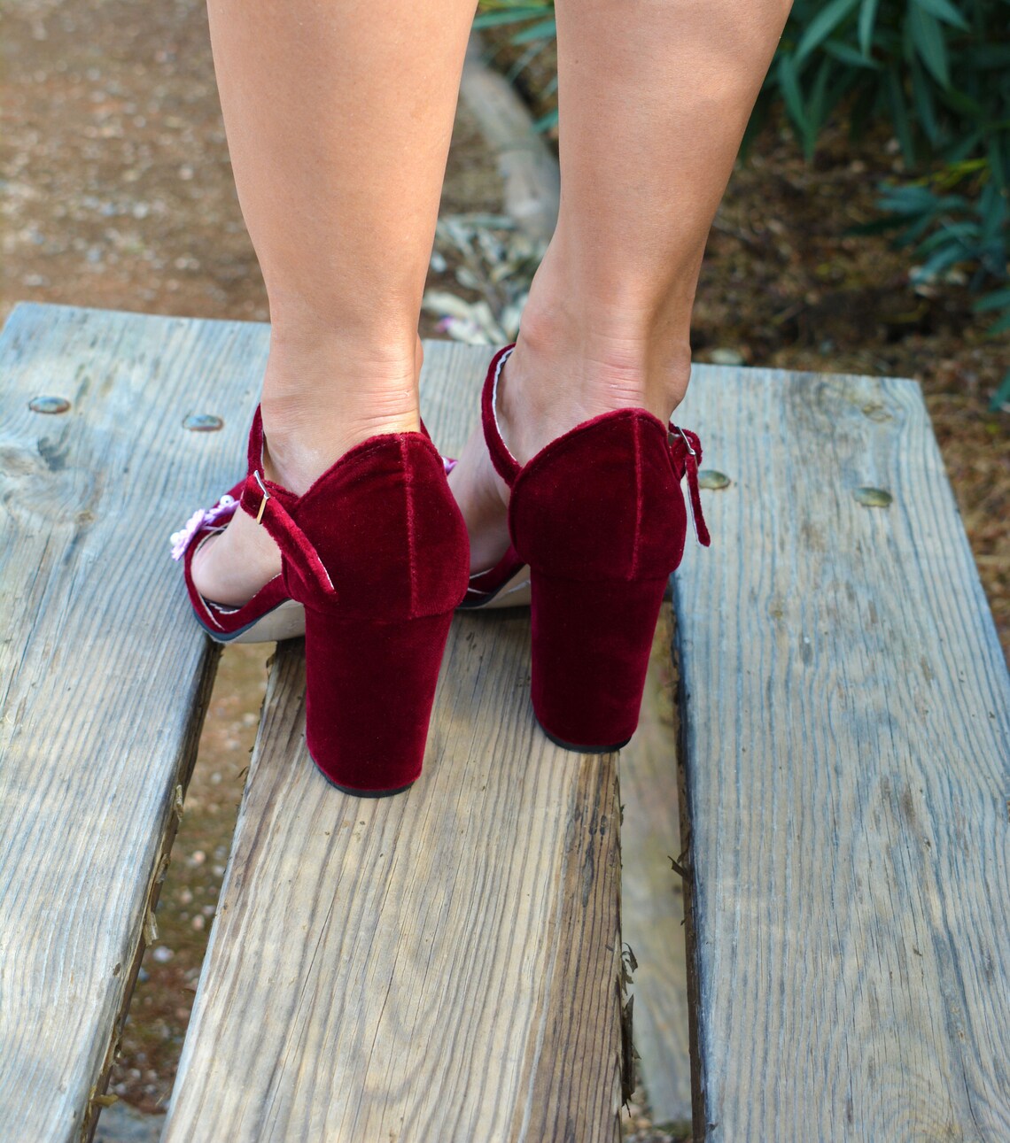 red velvet prom shoes