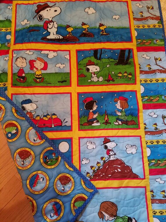 Snoopy Crib Quilt Snoopy Nursery Bedding Woodstock Toddler Etsy