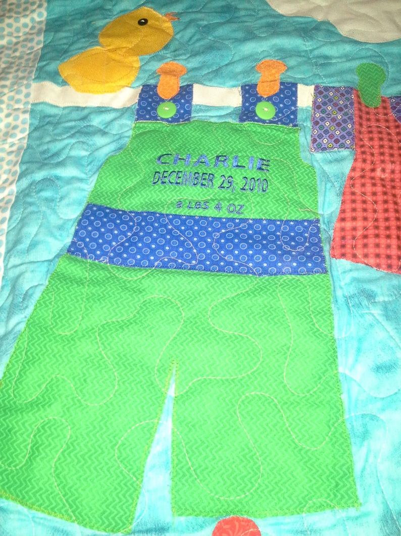 Custom Personalized Crib Quilt Gender Neutral Gender Reveal Etsy