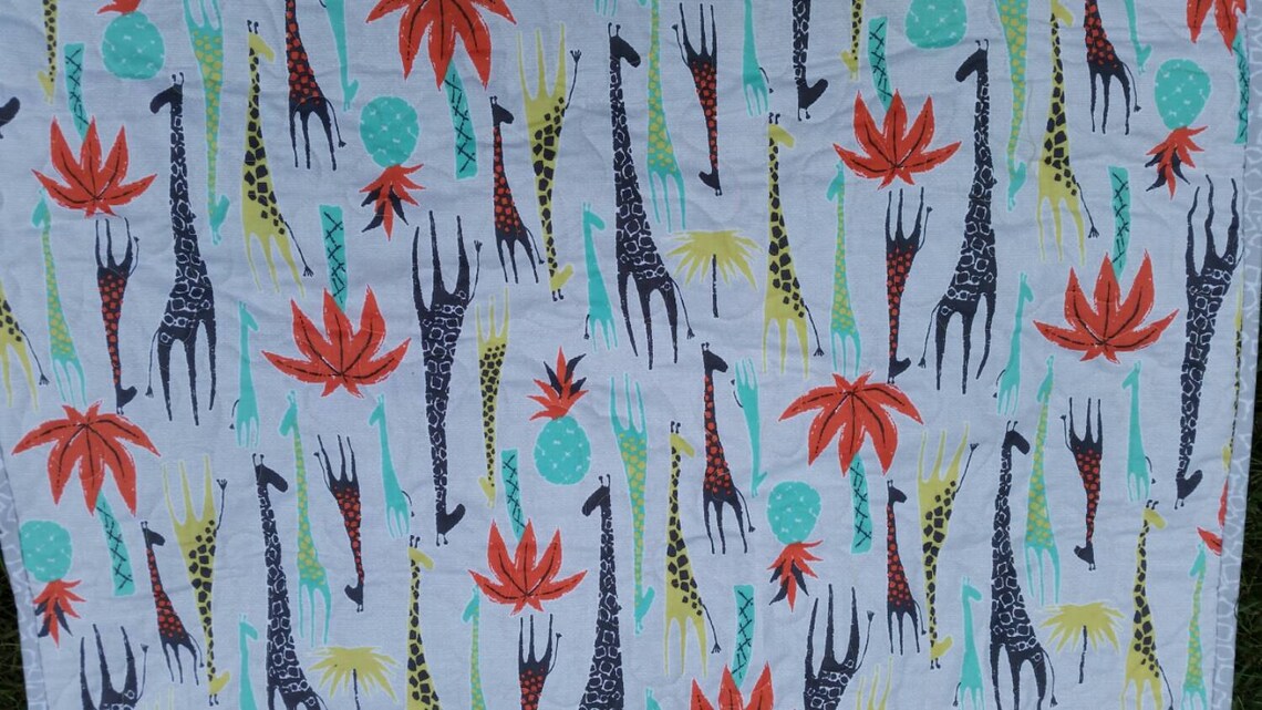 Giraffe Crib Nursery Jungle Theme Nursery Coral Gray Teal Etsy