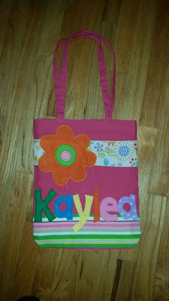 Medium Personalized Kids Tote Bag Girl Tote Bag Canvas Tote | Etsy