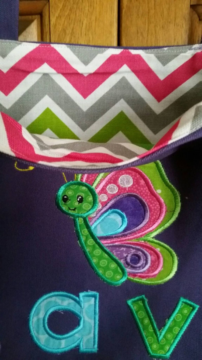 Preschool Personalized Kids Tote Bag Girl Tote Bag Nursery Etsy