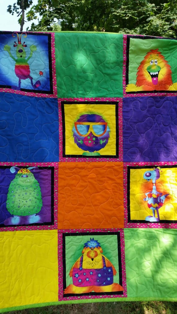 Not Scary Monster Crib Bedding Monster Playmat Bright Colors Etsy