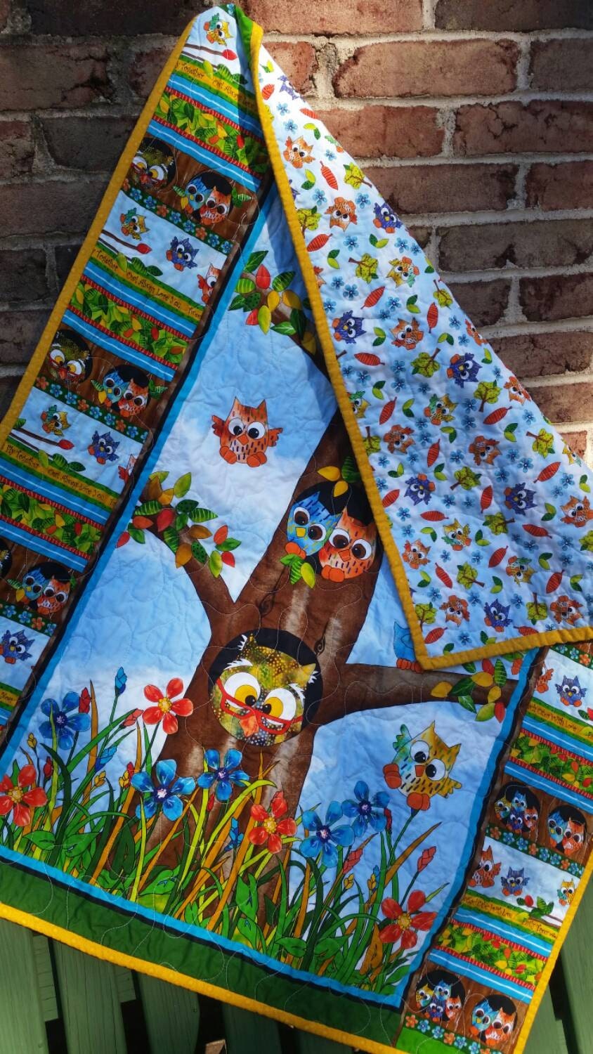 Woodland Nursery Owl Boy Crib Bedding Quilt Nursery Etsy