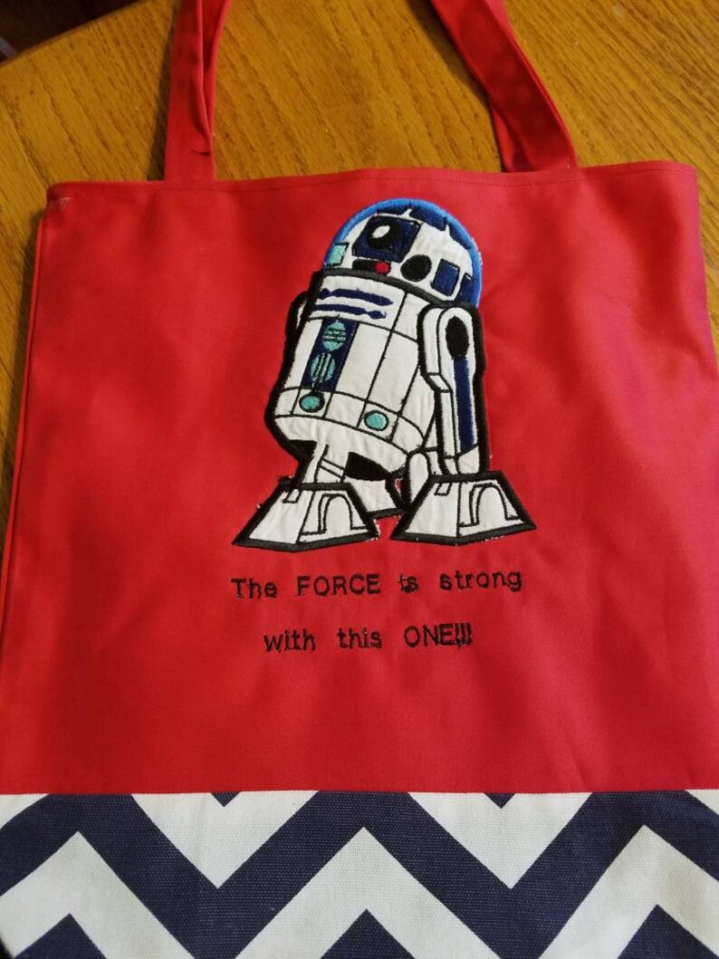 Tote Bag for Kids Bookbag Star Wars Birthday Present Reversible Bag Personalized Star Wars Tote Bag Canvas Tote Bag R2D2 Tote Bag