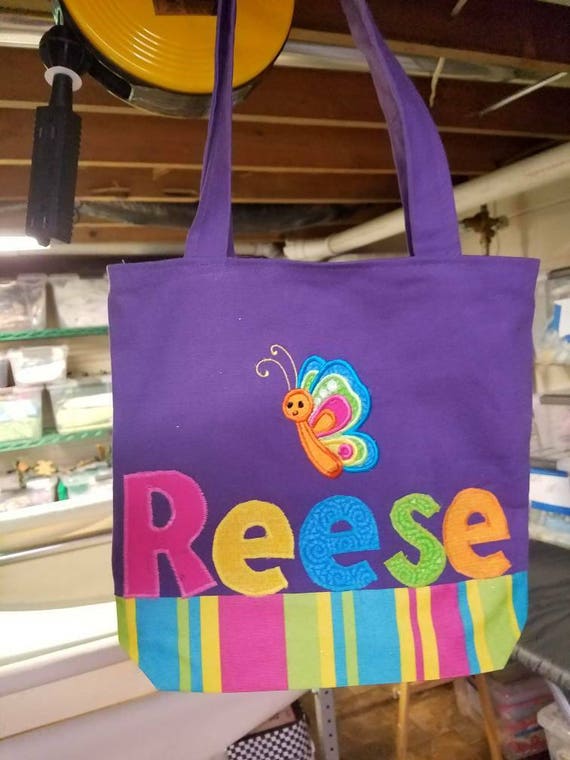 Preschool Personalized Kids Tote Bag Girl Tote Bag Nursery Etsy