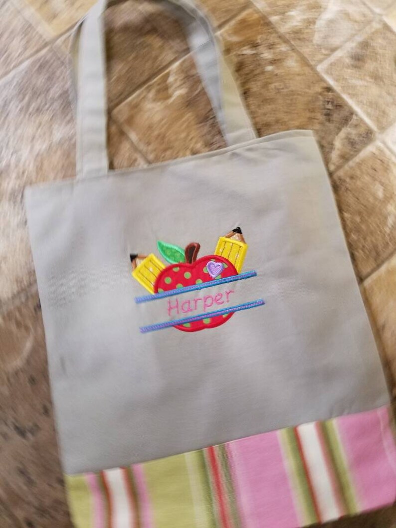 Birthday Reversible Bag Preschool Tote Tote Bag for Kids Personalized Kids Tote Bag Kindergarten Tote Canvas Tote Bag School Tote
