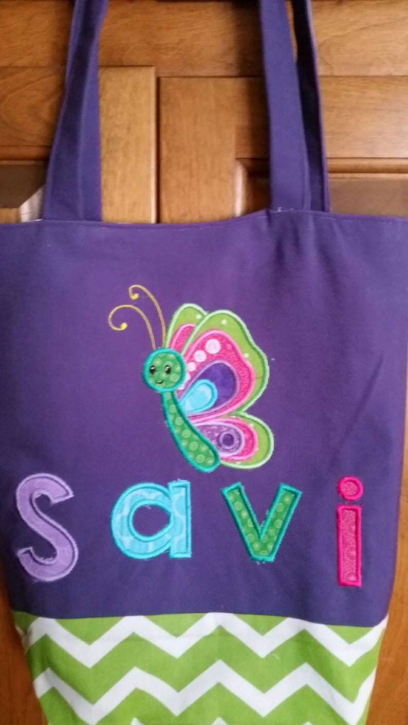 Preschool Personalized Kids Tote Bag Girl Tote Bag Nursery Etsy