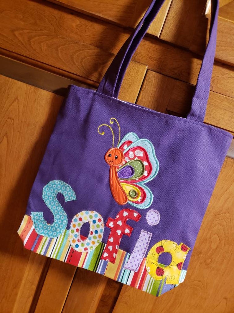 Preschool Personalized Kids Tote Bag Girl Tote Bag Nursery | Etsy