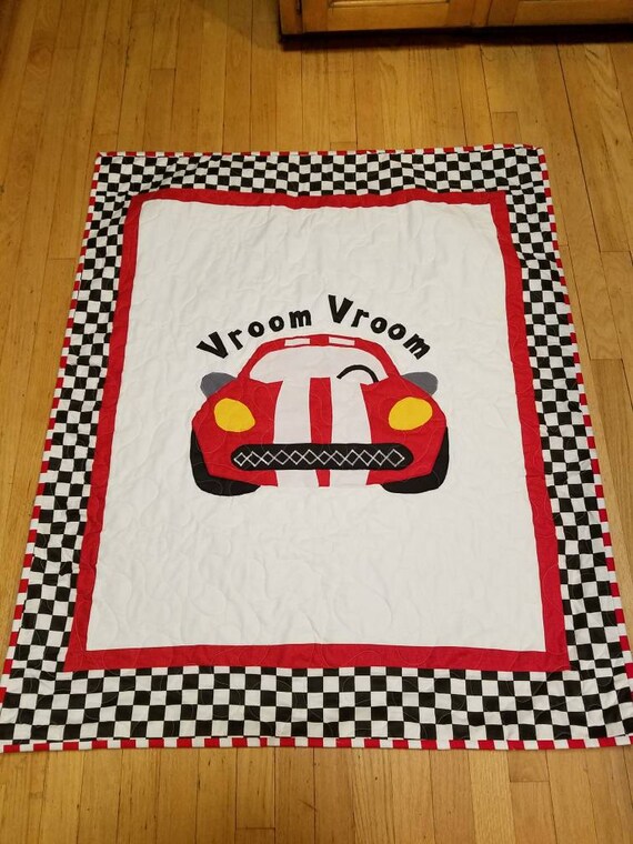 Racecar Nursery Racecar Crib Quilt Crib Toddler Cot Etsy