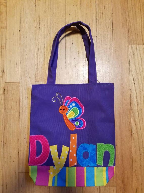 Preschool Personalized Kids Tote Bag Girl Tote Bag Nursery Etsy