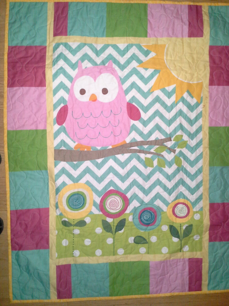 Owl Girl Crib Nursery Owl Nursery Bedding Pink Teal Chevron Etsy