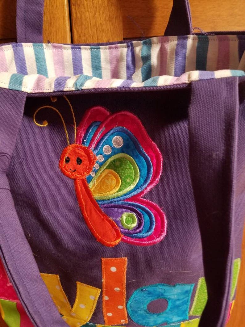 Preschool Personalized Kids Tote Bag Girl Tote Bag Nursery Etsy