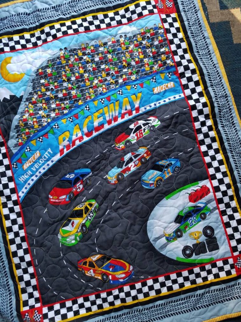 Racecar Nursery Racing Crib Quilt Crib Toddler Cot Nascar Etsy